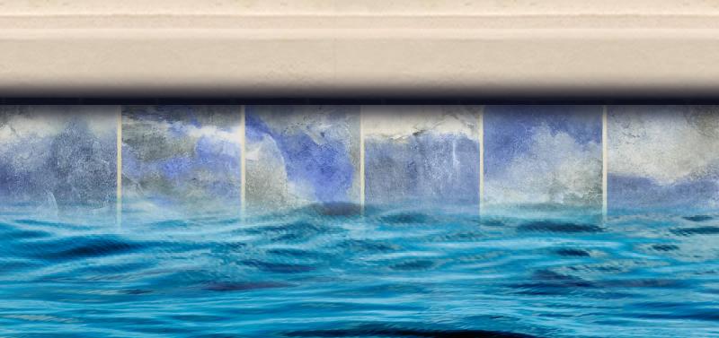 Pool Builders Waterline Tile: Cirrus Azul