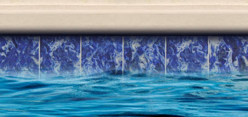 Pool Builders Waterline Tile: Cloud Blue