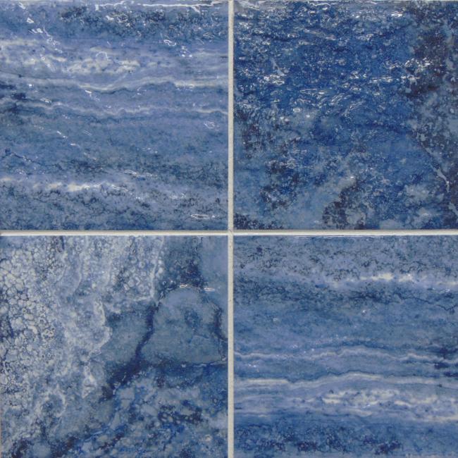 Pool Builders Waterline Tile: Jupiter Blue