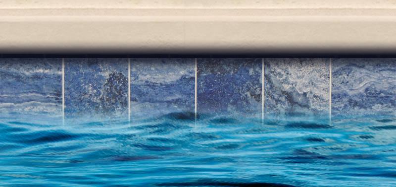 Pool Builders Waterline Tile: Jupiter Blue